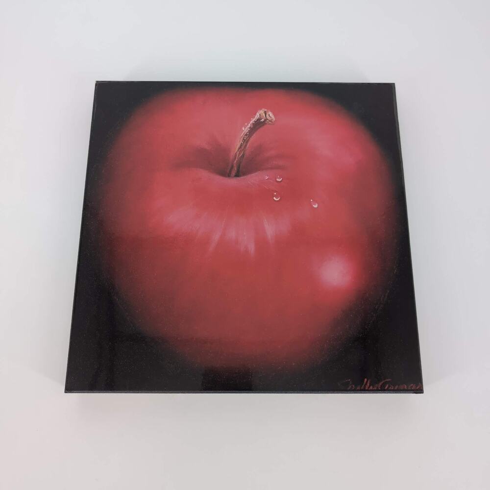 Art Bellissimo Red Apple by Nelly Arenas 11" x 11" Wall Art Print - GUC